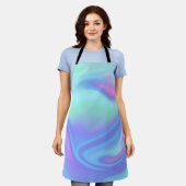 虹色レインボー空白のテンプレート エプロン (着用した状態)