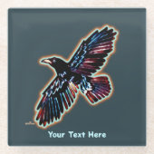 虹色レイヴン ガラスコースター (正面)