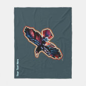 虹色レイヴン フリースブランケット (正面)