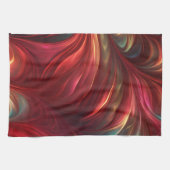 虹色レッド抽象芸術旋回 キッチンタオル (横)