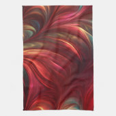 虹色レッド抽象芸術旋回 キッチンタオル (縦)