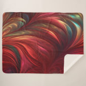 虹色レッド抽象芸術旋回 シェルパブランケット (正面(横))