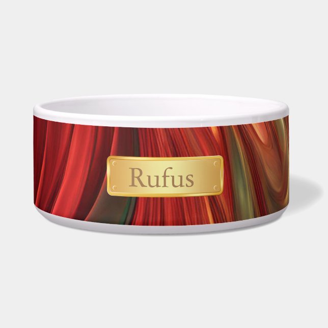 虹色レッド抽象芸術旋回 ボウル (正面)