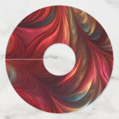 虹色レッド抽象芸術旋回 ワイングラスタグ (裏面)