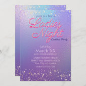 虹色レディースナイトカクテルパーティー 招待状 (正面/裏面)