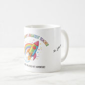 虹色ロケット アップル 世界一の先生 コーヒーマグカップ (正面右)