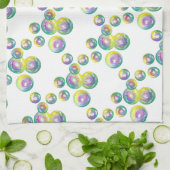 虹色吹のシャボン玉 キッチンタオル (折り畳み)