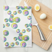 虹色吹のシャボン玉 キッチンタオル (四つ折り)