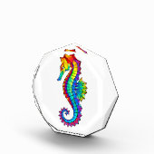 虹色多角形タツノオトシゴ フォトブロック (右)