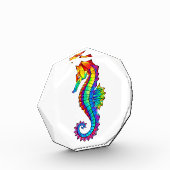 虹色多角形タツノオトシゴ フォトブロック (左)