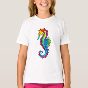 虹色多角海馬 Tシャツ