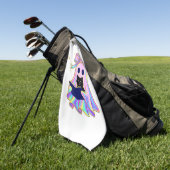 虹色幽霊と本と黒猫クラス ゴルフタオル (グリーン)