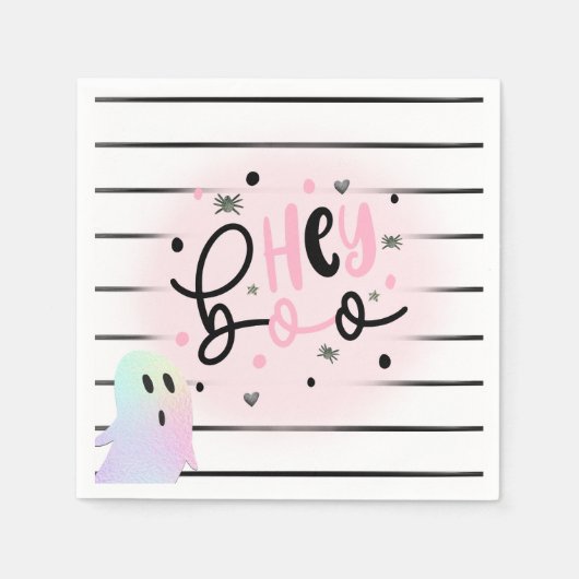 虹色幽霊ヘイブパステルハロウィーン誕生日 スタンダードカクテルナプキン (正面)