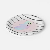 虹色幽霊ヘイブブピンクハロウィーン誕生日 ペーパープレート (アングル)