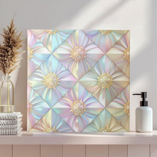 虹色幾何学フラワースターパターン ID1176 タイル