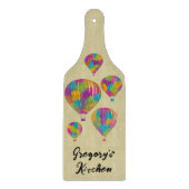 虹色彩の鮮やか気球パーソナライズされた カッティングボード (正面)