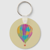 虹色彩の鮮やか気球パーソナライズされた キーホルダー (裏面)