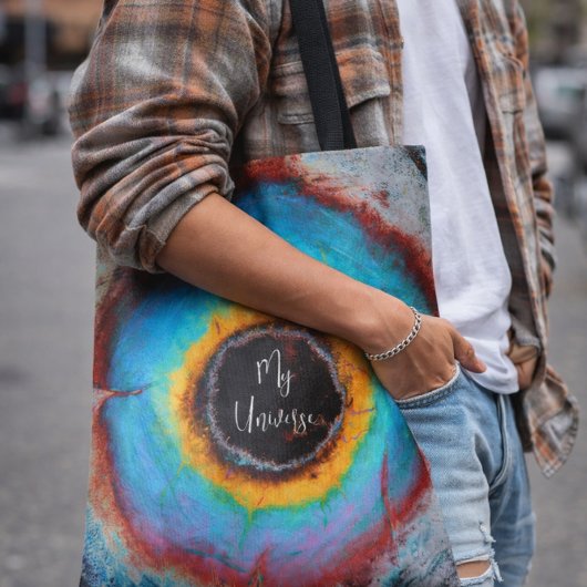 虹色抽象宇宙アート日常 トートバッグ