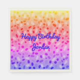 虹色数々ののフェスティバルパーソナライズされたパーティー スタンダードランチョンナプキン