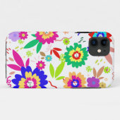 虹色数々のの花と葉デザイン Case-Mate iPhoneケース (裏面(横))