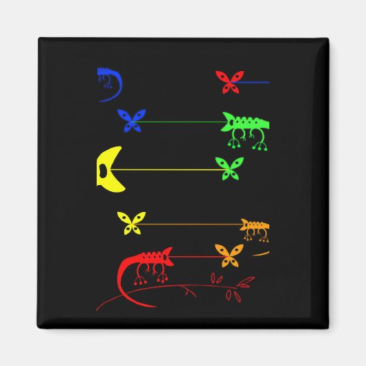 虹色数々のカメレオン磁石 マグネット (正面)