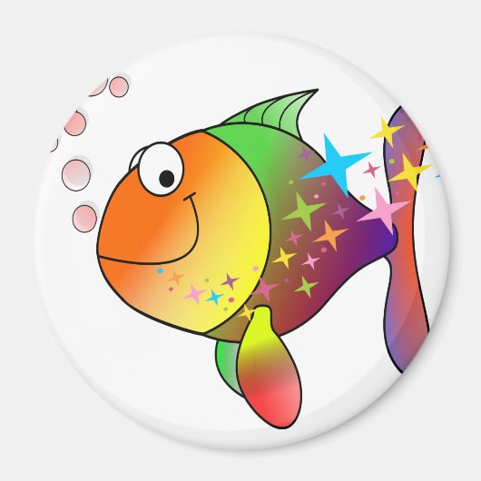 虹色数々の太平洋海マグロ マグネット (正面)