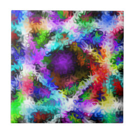 虹色渦巻形のクロムファイブ タイル