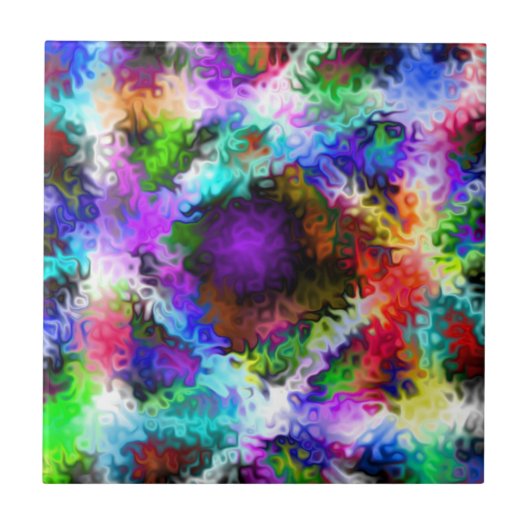 虹色渦巻形のクロムファイブ タイル (正面)