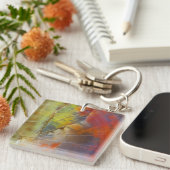 虹色石化木材 キーホルダー (正面右)