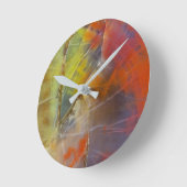 虹色石化木材 ラウンド壁時計 (傾斜)