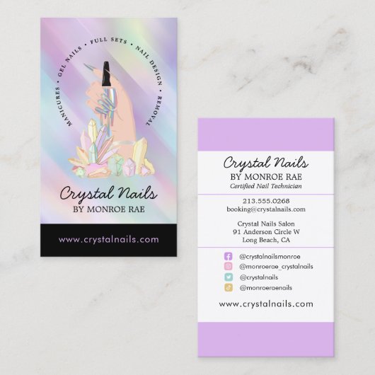 虹色結晶ネイリスト美しいサロンブ 名刺 (正面/裏面)