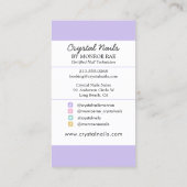 虹色結晶ネイリスト美しいサロンブ 名刺 (裏面)