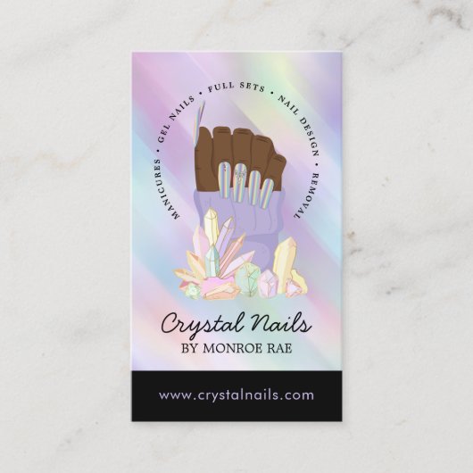 虹色結晶ネイリスト美しいサロンブ 名刺 (正面)