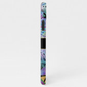 虹色葉熱帯ティール（緑がかった色）、DIY名、黒 iPhoneケース (右側)