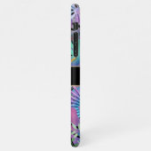 虹色葉熱帯ティール（緑がかった色）、DIY名、黒 iPhoneケース (左側)