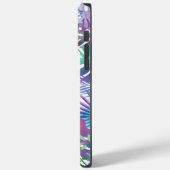 虹色葉熱帯、紫の名前、白 Case-Mate iPhoneケース (裏面 / 左)