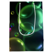 虹色誕生日の泡（黒） ミディアムペーパーバッグ (裏面)