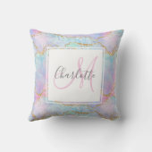 虹色金ゴールドグリッターアガテモノグラム クッション (裏面)