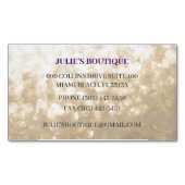 虹色金ゴールドパープルキラキラ色の衣料品ブティック マグネット名刺 (正面)