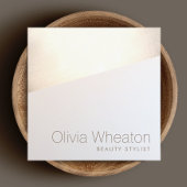 虹色金ゴールド幾何学的サロンスタイリスト スクエア名刺