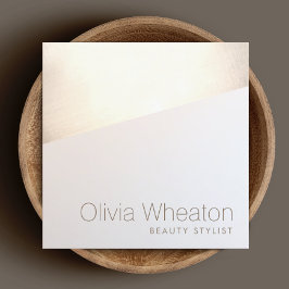 虹色金ゴールド幾何学的サロンスタイリスト スクエア名刺