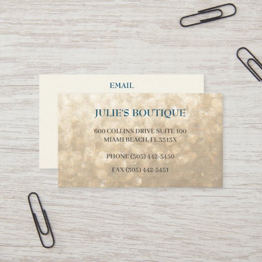 虹色金ゴールド衣料品ブティック委託品 名刺 (正面/裏面インサイチュ)