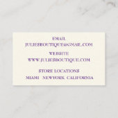 虹色金ゴールド衣料品ブティック委託品 名刺 (裏面)