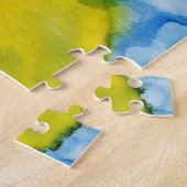 虹色鮮やかの色のパターン ジグソーパズル (側面)