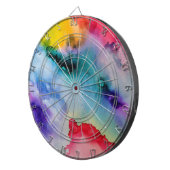 虹色鮮やかの色のパターン ダーツボード (正面右)