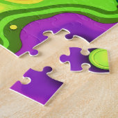 虹色鮮やかテクスチャ – 抽象芸術流体芸術 ジグソーパズル (側面)