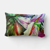 虹色鮮やか抽象芸術花 ランバークッション (裏面)