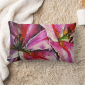 虹色鮮やか抽象芸術花 ランバークッション (ブランケット)
