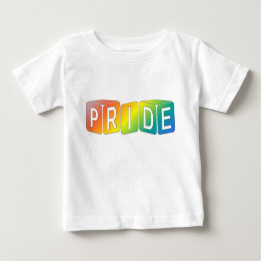 虹色 キューブ 遊び プライド ベビーTシャツ (正面)