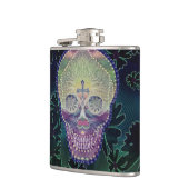 虹色、ハートの砂糖のスカル フラスク (左)